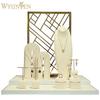 WYP Microfiber Modern Customizable Jewelry Display Stand Window Show Beige Earrings Necklace Watch Ring Prop Set  Service