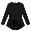 Women's Party Hostess Costume S-XXL: Stylish Contrast Tuxedo Dress Featuring Bow Buttons and Long Sleeve Ruffle Cuffs