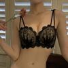 Sexy Lace Breathable Underwear Without Steel Ring Medium Thick Small Chest Side Collection Gathered Bra