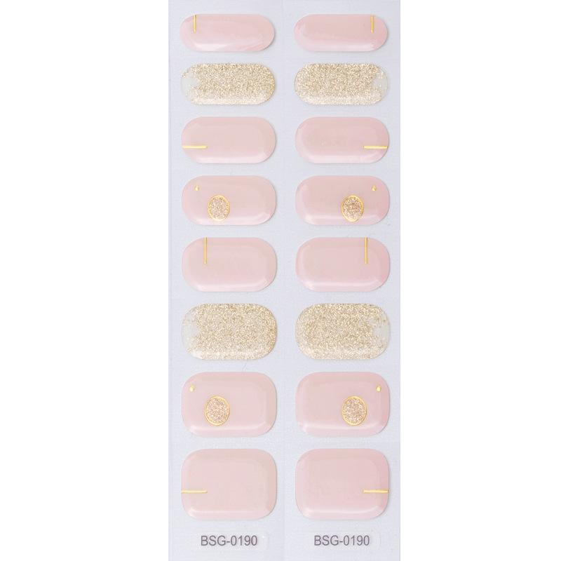 Наклейка для ногтей с рисунком 5D Полуотвержденная гелевая наклейка для ногтей декоративная Бронзовая