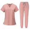 Комплект из топа и брюк-карго из крутой эластичной ткани SCRUBS, женские дышащие халаты, униформа для лаборатории