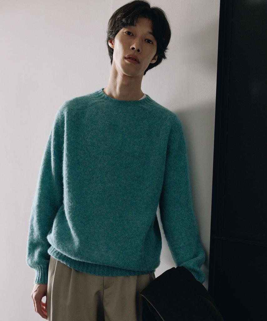 BLANKROOM Shaggy Dog Crew Neck_Marble Gemstone