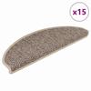 VidaXL Self-adhesive Stair Mats 15 Pcs 65x21x4 Cm Dark Beige 326878