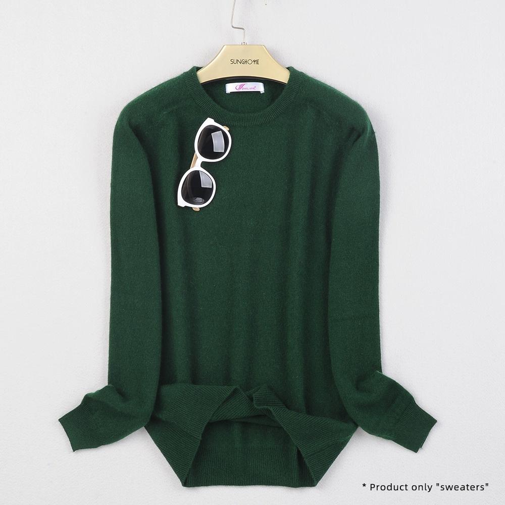 Женский кашемировый свитер с круглым вырезом для тепла и комфорта вязаный свитер с длинными рукавами