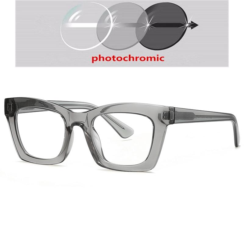 Черно-розовая квадратная оправа для близорукости, очки для женщин TR90, анти-синий луч, студенческие фотохромные очки для близорукости 0 -0,5 до -6,0