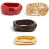Ingemark 4 Styles Punk Irregular Resin Acrylic Bangles for Women New Trend Vintage Geometric Wide Bracelets Steampunk Jewelry
