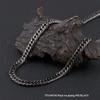 [e-housekiya] Titanium Curb Chain Necklace, Double Curb Chain, 6-Sided Cut, 60cm Chain, 4.5mm Width (Black Ion Plating), Hypoallergenic