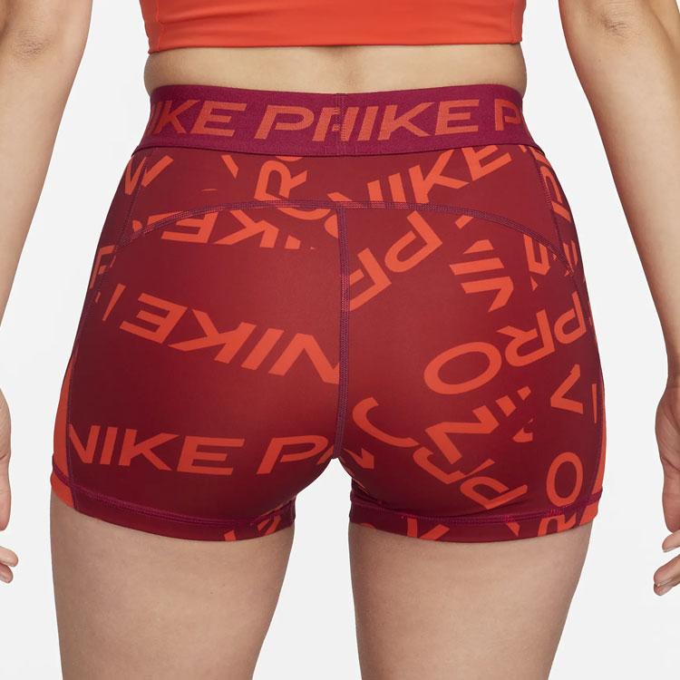 Nike Профессиональные шорты для спорта с принтом букв, облегающие, женские, благородно-красные FB5457-620