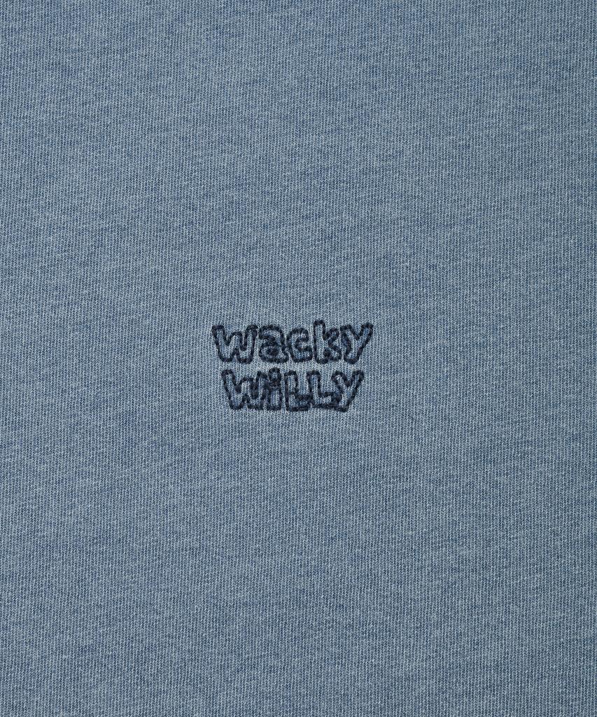 WACKY WILLY Джинсовая на вид Короткий рукав Футболка с маленьким логотипом Светло-голубая
