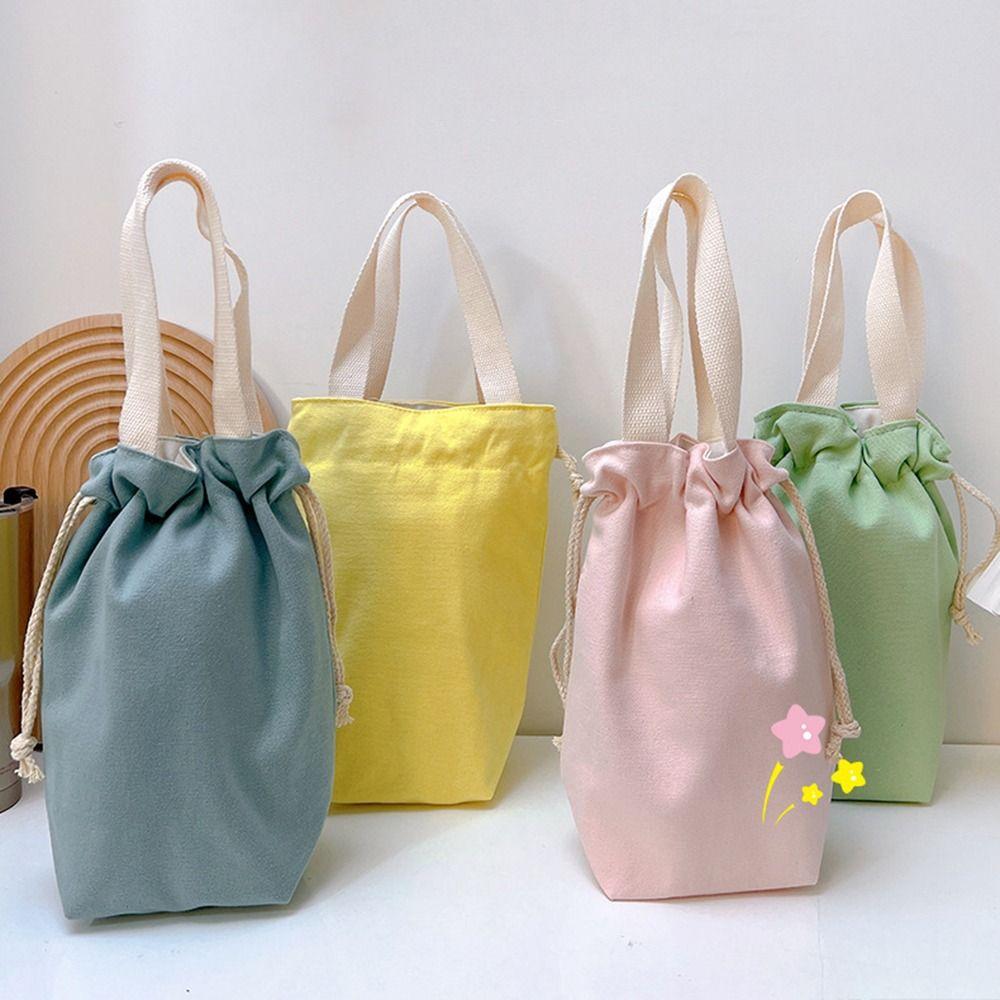 Portable Bottle Drawstring Bag Candy Color Water Bottle Holder Handbag Thermos Pouch  Men/Women
