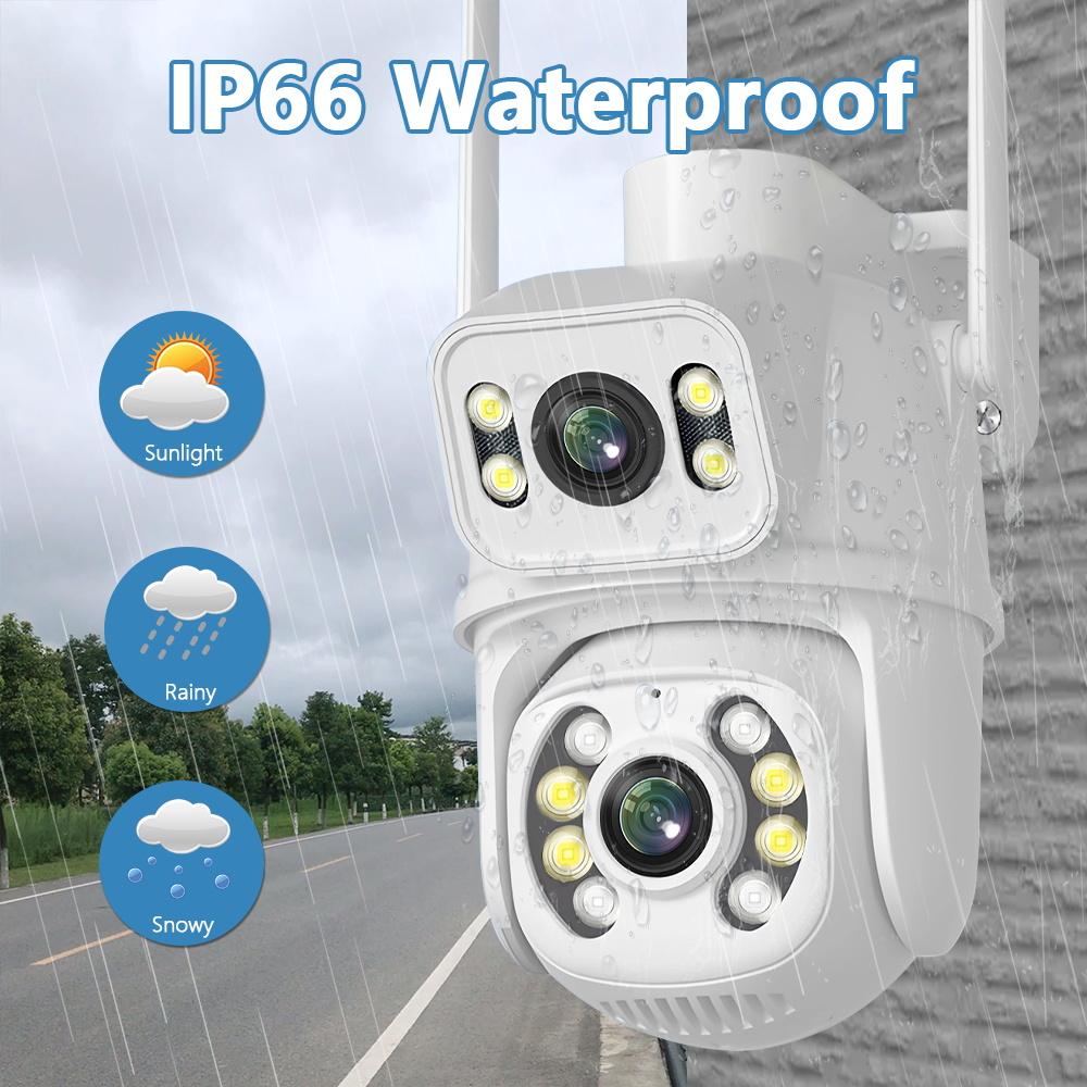 Новая 8MP EU 4K двойной объектив WIFI PTZ IP-камера безопасности двойной экран в реальном времени Ai автоматическое отслеживание обнаружения тела наружное водонепроницаемое видеонаблюдение CCTV