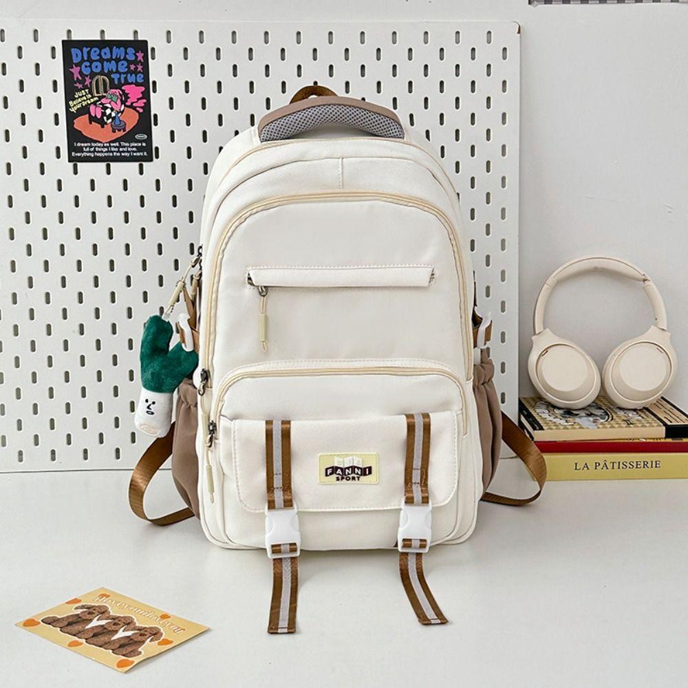 Waterproof Student School Bag Nylon Large Schoolbag Multi-function Backpack Travel
