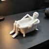 Забавное украшение для ванны, реалистичная статуэтка скелета, страшная игрушка-розыгрыш для стола, Декор для дома с привидениями, Жуткий мини-череп, Украшение для вечеринки на Хэллоуин