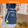 Simplified Bear Letter Printed Student Backpack With Plush Pendant School For