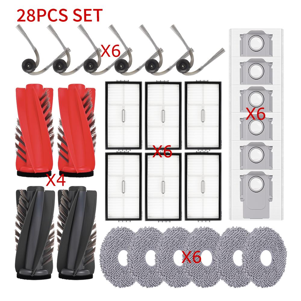 Для Roborock Saros 11R/S9 MaxV Slim/G11S Ultra/Qrevo CurvX Запчасти Основная боковая щетка Тряпка для мытья пола Мешок для пыли HEPA-фильтр Комплект для пылесоса