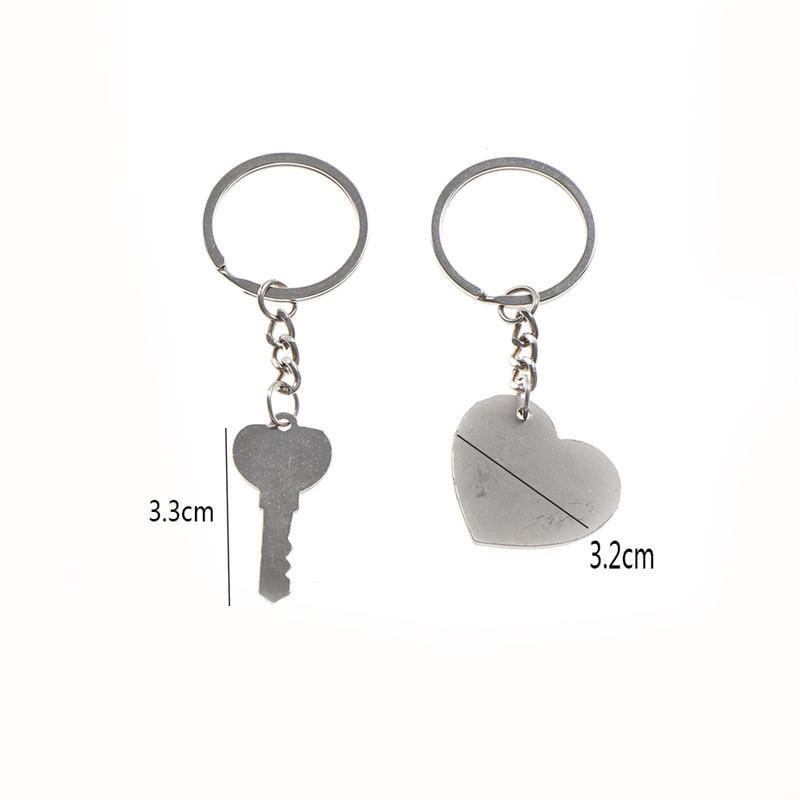 1 Set Creative Crush You Piercing Heart Couple Key Ring For Weeding Gift