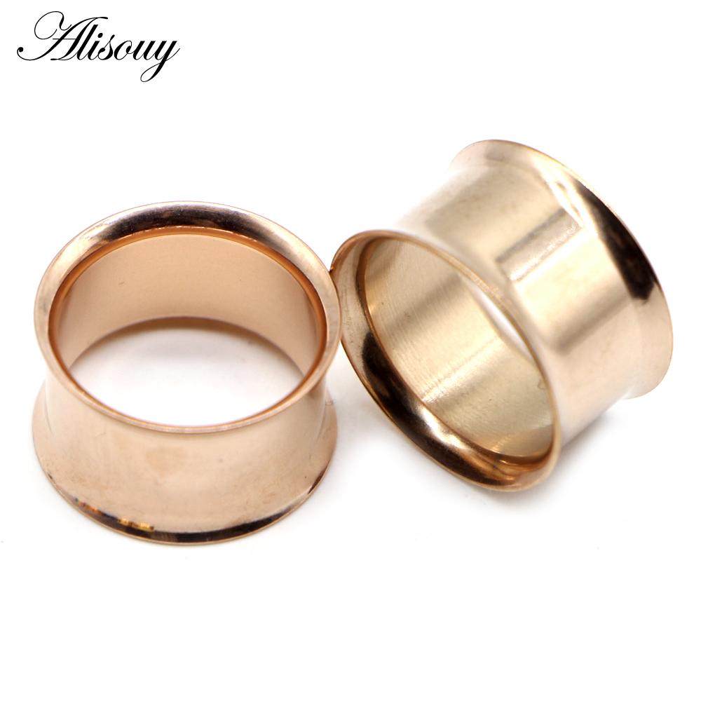 Alisouy, комплект из 2 шт., затычки для ушей, хирургическая сталь, без винтов, ушные манометры, туннельный расширитель, расклешенные серьги для пирсинга, вилки, растягивающиеся