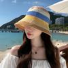 Соломенная шляпа женская летняя новая милая с цветком приморская ажурная с подвернутыми полями шляпа из рафии солнцезащитная шляпа с защитой лица куполообразная пляжная шляпа