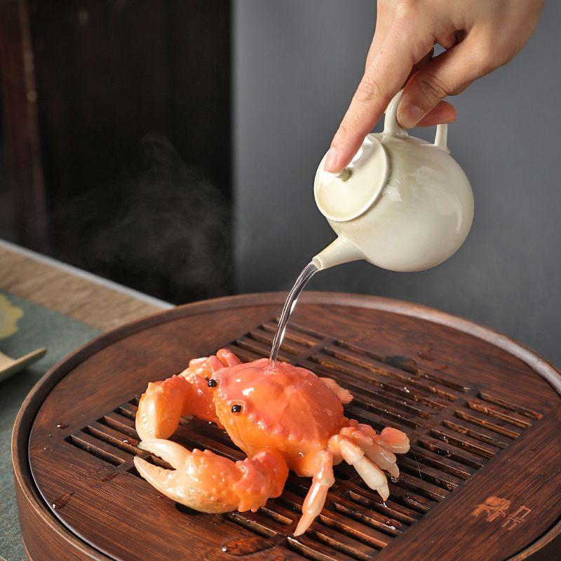 Исинский чайный орнамент для домашних животных, меняющий цвет, украшение в виде краба, творческая личность, может поднять бутик чайного искусства