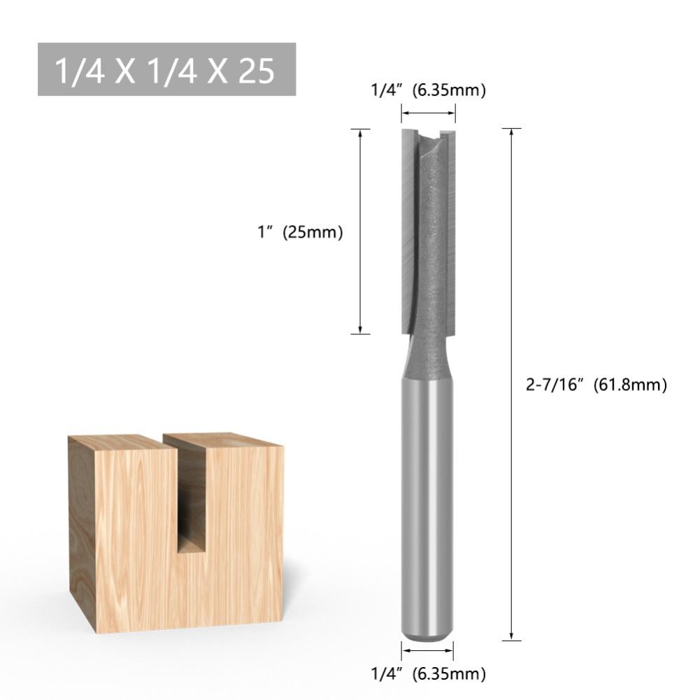 Фреза для фрезера с твердосплавным наконечником 1/4x1/4x25 1/4 дюйма Набор фрез для фрезера Конструкция из стали 45 Твердосплавный сплав YG6X Покрытие против налипания