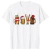 Merry Christmas Beers Men's T-shirt Drinking Lover Tees Shirt Funny Santa Beer Christmas Lights Graphic Oversized Tops for Men