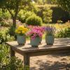Terra Flower Pot on Legs Recycled Gray-Green H21X19.3