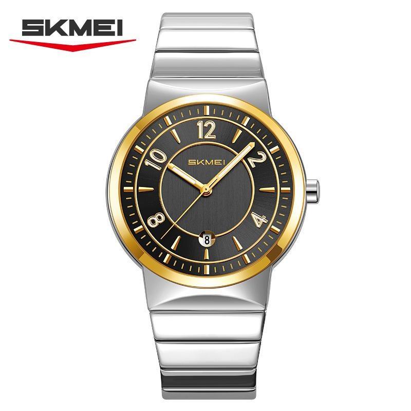 Mens Quartz Watch Waterproof Business Wrist Watch with Date Function Stainless Steel Strap Casual Analog Watch