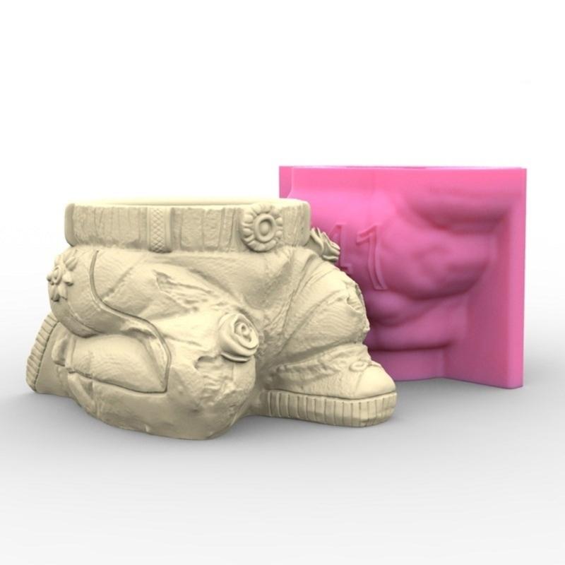 Поза на коленях, форма для цветочных горшков, формы для эпоксидной смолы, держатель для ручек, подсвечник, цементный горшок, силиконовая форма, украшения для дома