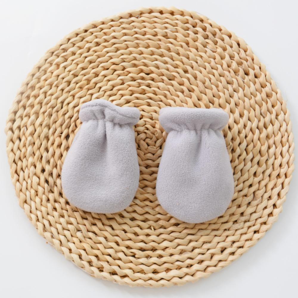 Warm Wool Newborn Mittens for Boy Girl Candy Solid Color Toddler Glove Autumn Winter Anti-scratch Face Cashmere Baby Glove