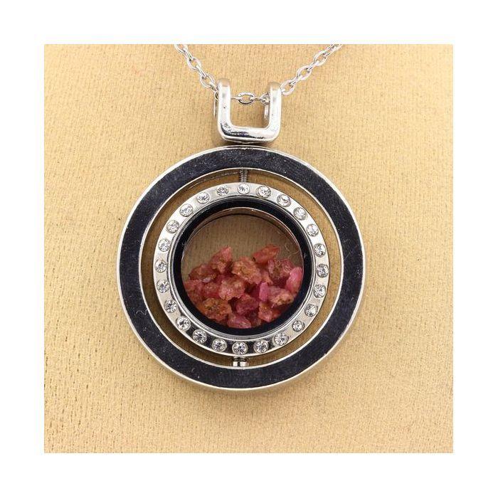 Pierres et Minéraux. Collier Spinelle brut. Modèle Sablier Sphérique.