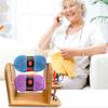 Wooden Yarn Holder Horizontal Yarn Ball Holder Double Revolving Yarn Storage Organizer