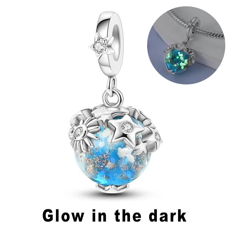 Copper Charm Chameleon Glowworm Light Bulb Firefly Star Moon Pendant Fit Original Bracelet Diy For Jewelry Making