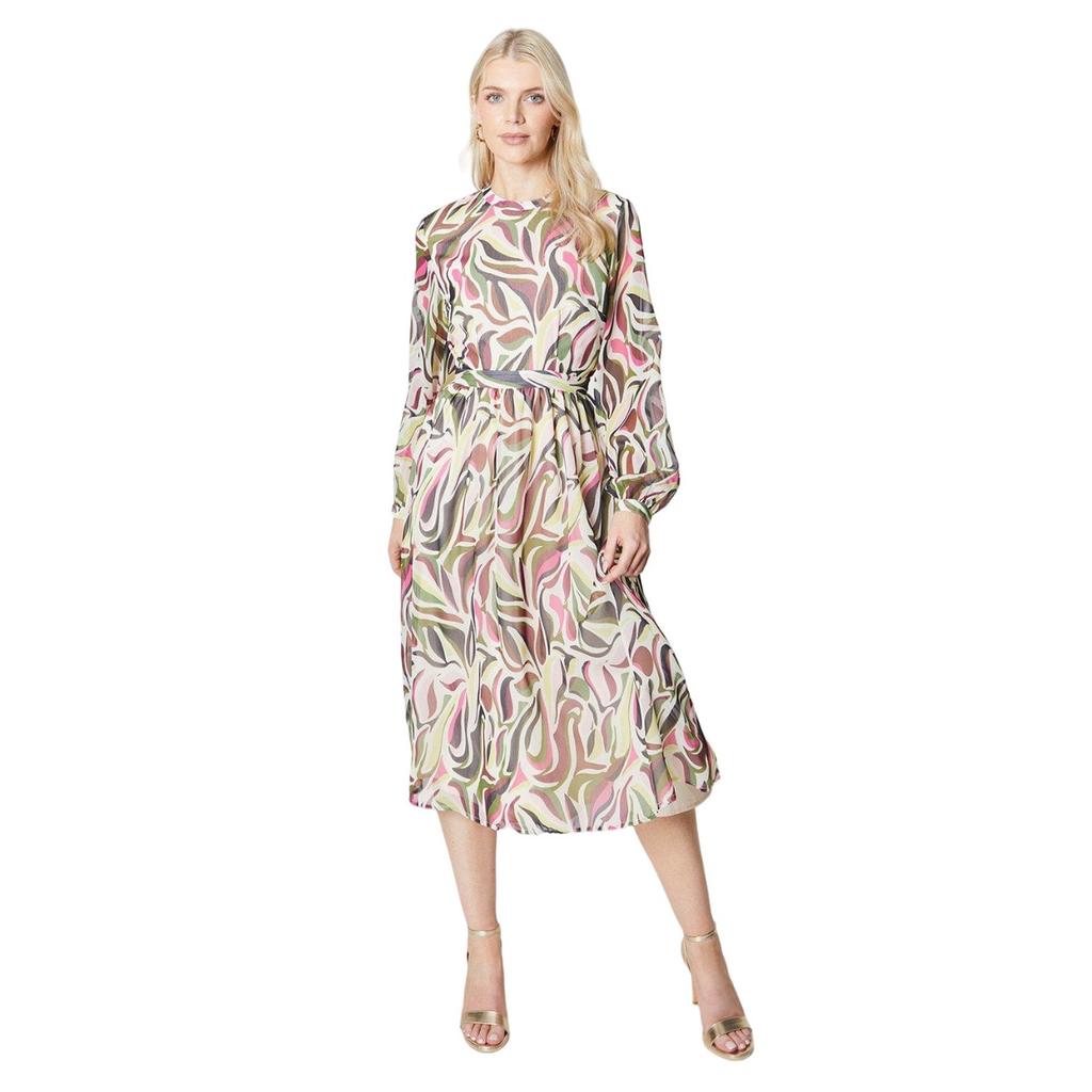 Principles Womens/Ladies Abstract Pleated Midi Dress