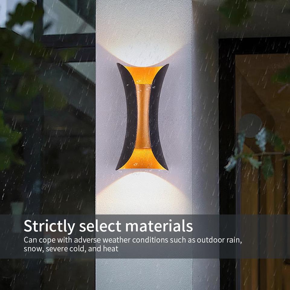Светодиодный настенный светильник 10 Вт, водонепроницаемый, IP66, настенный светильник для крыльца, сада, для внутреннего использования, для спальни, прикроватный светильник, черный
