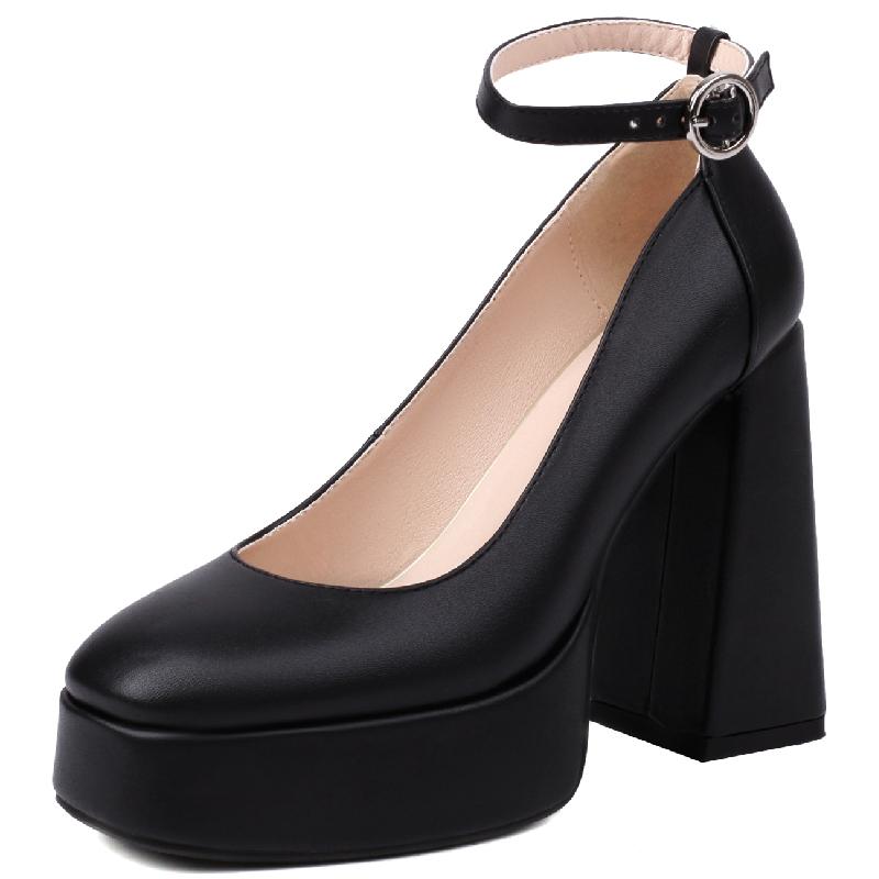 Women's High Heels Pumps Shoes Platform Elegant 2024 Ankle Straps Black White Purple Heeled Dance Party Wedding Shoes Ladies