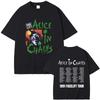 Футболка Rock Band Alice in Chains Face Lift Tour 1991 Мужская Женская Панк Повседневная Оверсайз Топы Мужская Мода Футболки из Чистого Хлопка