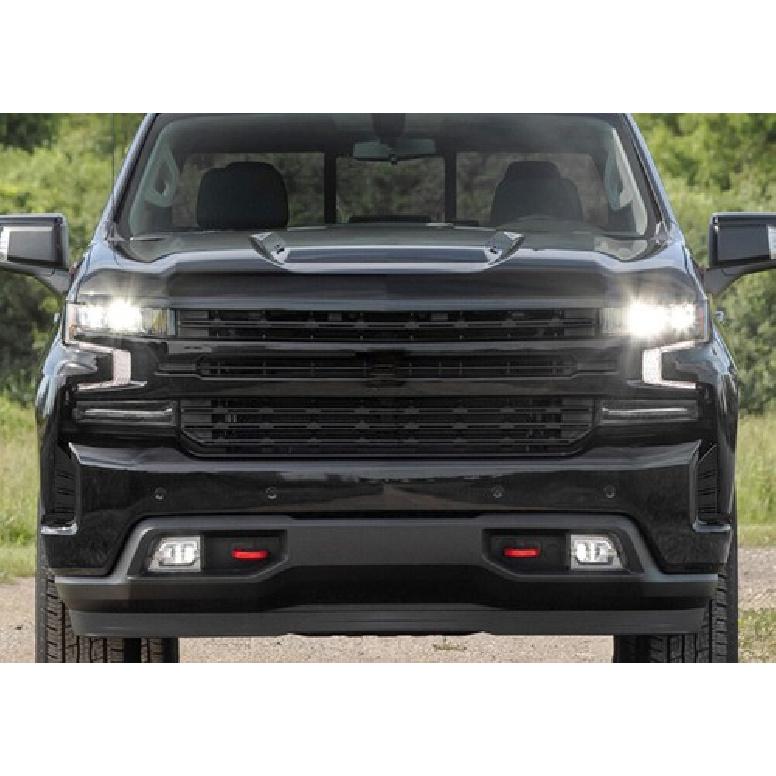 Front Bumper Fog Light Cover Trim Bezels For Chevy Silverado 1500 -22 Black
