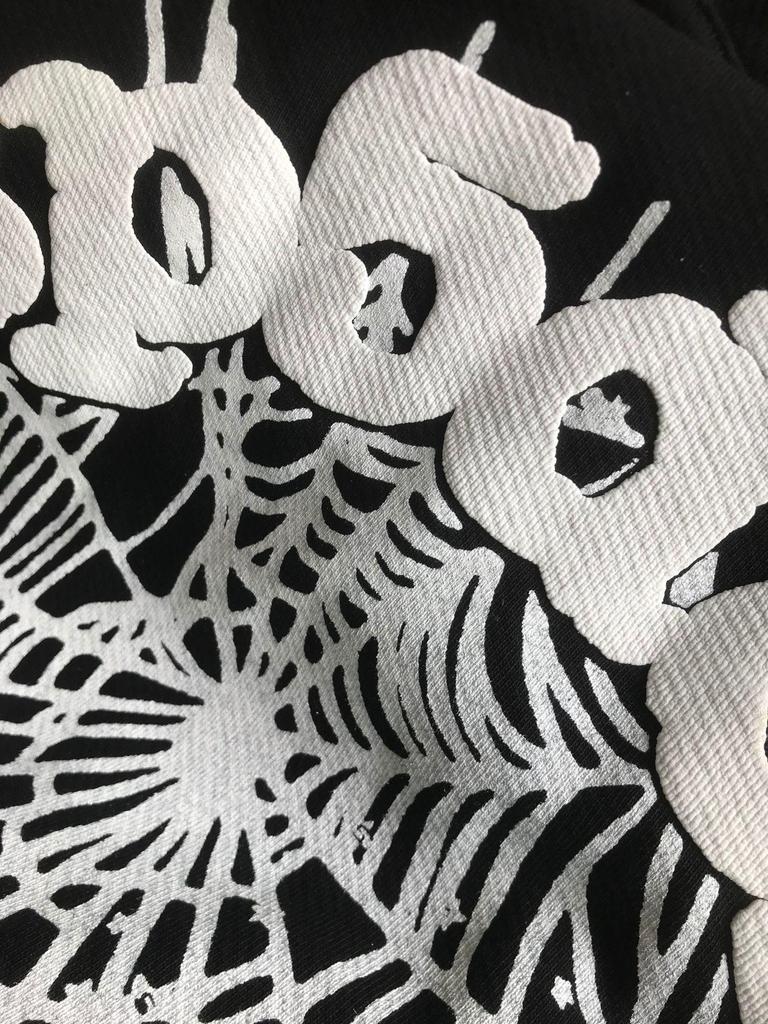 Худи Sp5der Высокая версия с принтом паутины: Модный американский крой для мужчин