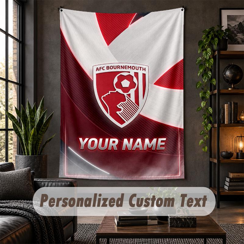 Wall Tapestry Brentford Football Print Custom Name Text Wall Hanging Home Decor