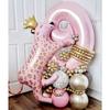 24pcs/Set Pink Leopard Balloons Tropical Hawaiian 32inch Number Foil Helium Globos Baby Shower Birthday Party Decorations