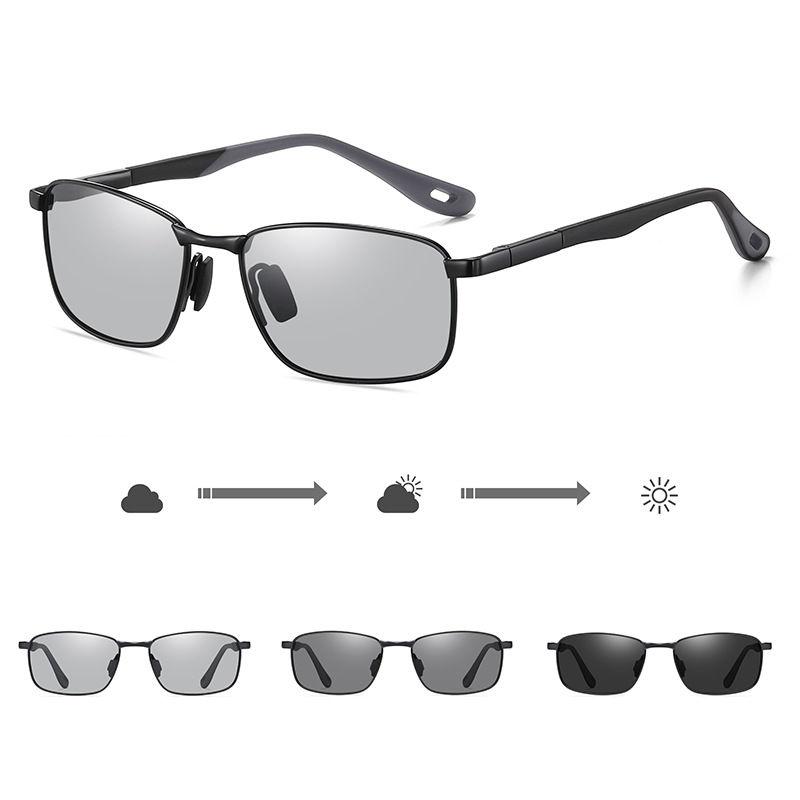 Photochromic Polarized Sunglasses for Men Women Fashion Metal Frame Driving Anti Glare UV400 Glasses GZW