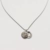 Double Kitsch Smile Long Chain Necklace 925 Sterling Silver Smile Coin Pendant Oil Painting Chain Silver Necklace 70cm