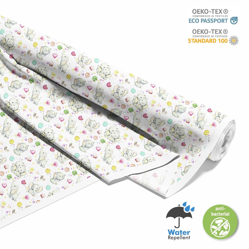Outdoor Dekostoffe Oxford - Motiv Elefant Und Süßigkeiten