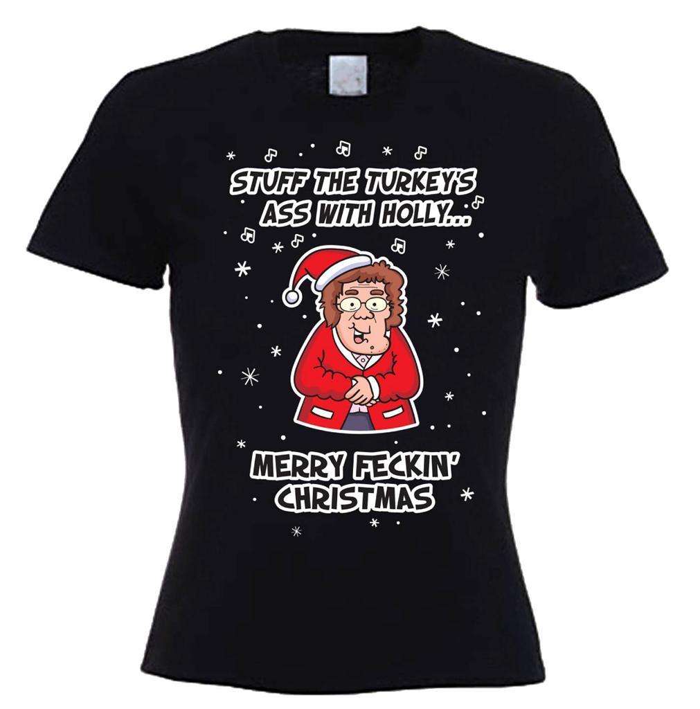 Mrs Browns Boys Turkeys Ass Christmas T shirt Xmas Gift Present Brown