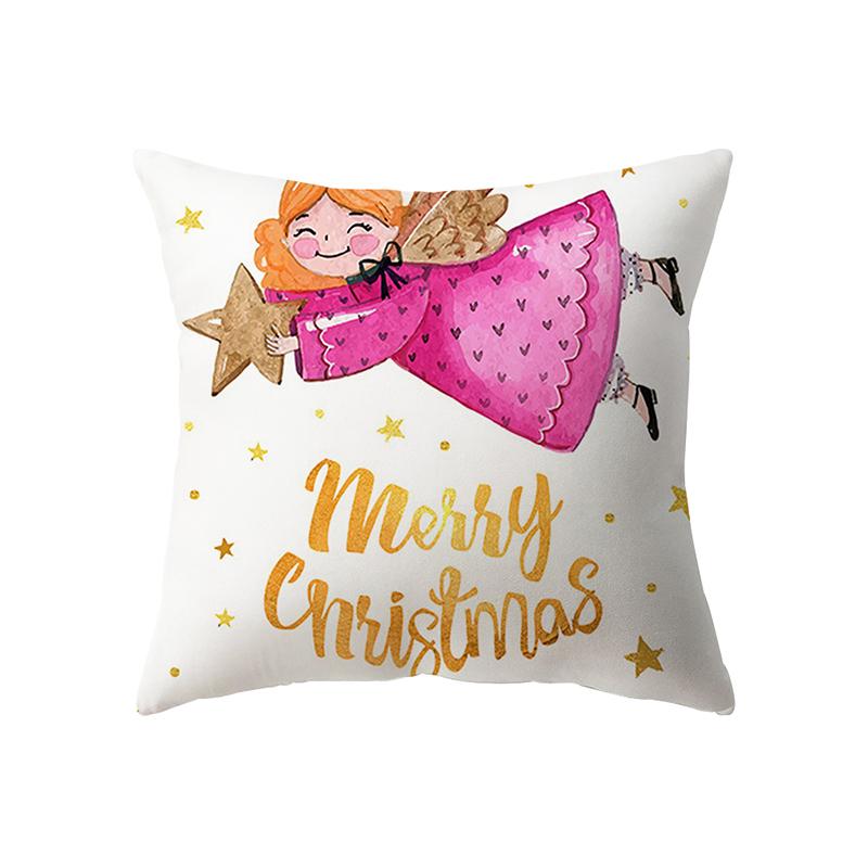 Рождественская тема, наволочка с принтом, домашняя гостиная, украшение для дивана, квадратная полиэстеровая подушка, наволочка