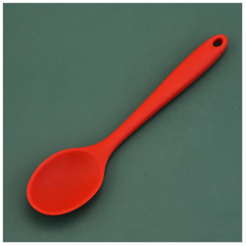 Colorful Silicone Spoon Heat Resistant Non-stick Rice Spoons Kitchenware Tableware Learning Spoon Cooking Kitchen Tool Tableware
