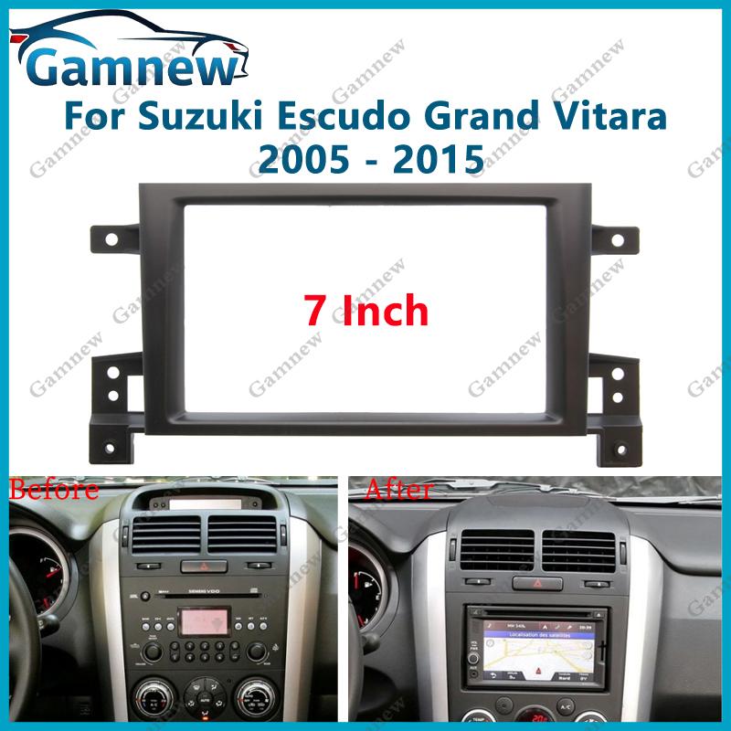 7 Inch 2DIN Car Fascia Radio Panel For Suzuki Escudo Grand Vitara 2005-2015 Frame Kit Install Facia Face Plate