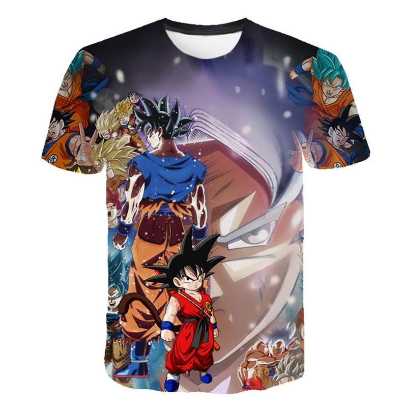 Футболка Dragon Ball Детская Взрослая Топ Футболка Аниме Персонаж Сон Гоку Супер Сайян Футболка Мальчик Детская Одежда Летние Футболки