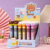 Back To School Season 36pcs 0.7mm Creative Cartoon Bear Rabbit Shape Ten Color Ballpoint Pen Cute Shape Multicolor Pen Student Prize Pen Gift Pen