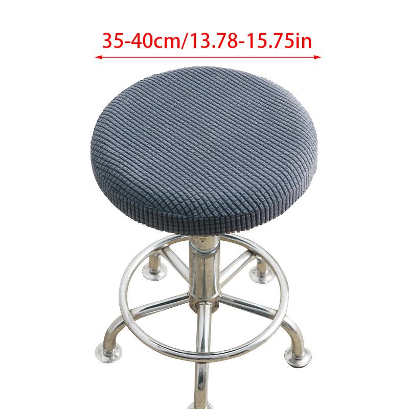 Slipcover Bar Stool Cover Round Chair Cover Anti-Dirty Solid Seat Cushion Protector Removable Stool